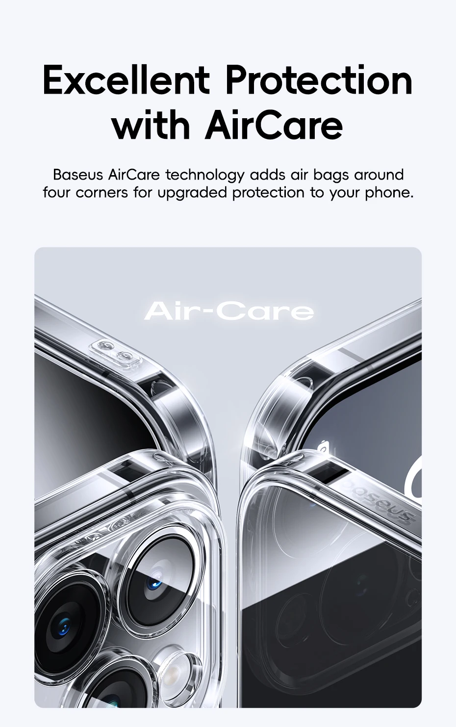 Baseus Gehärtetes Glas Hülle für iPhone 17 16 Pro Max Transparente Harte Robuste Corning Gorilla Glas Schutzhülle für iPhone 17 16 Pro Max – Detail 7