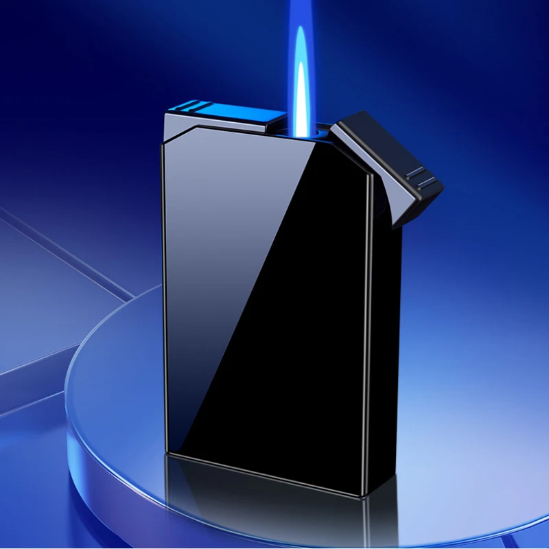 Premium Metal Windproof Lighter - Dual Flame  Convertible, Refillable Butane Inflatable Lighter for Multi-Purpose Use Cigar/Cand