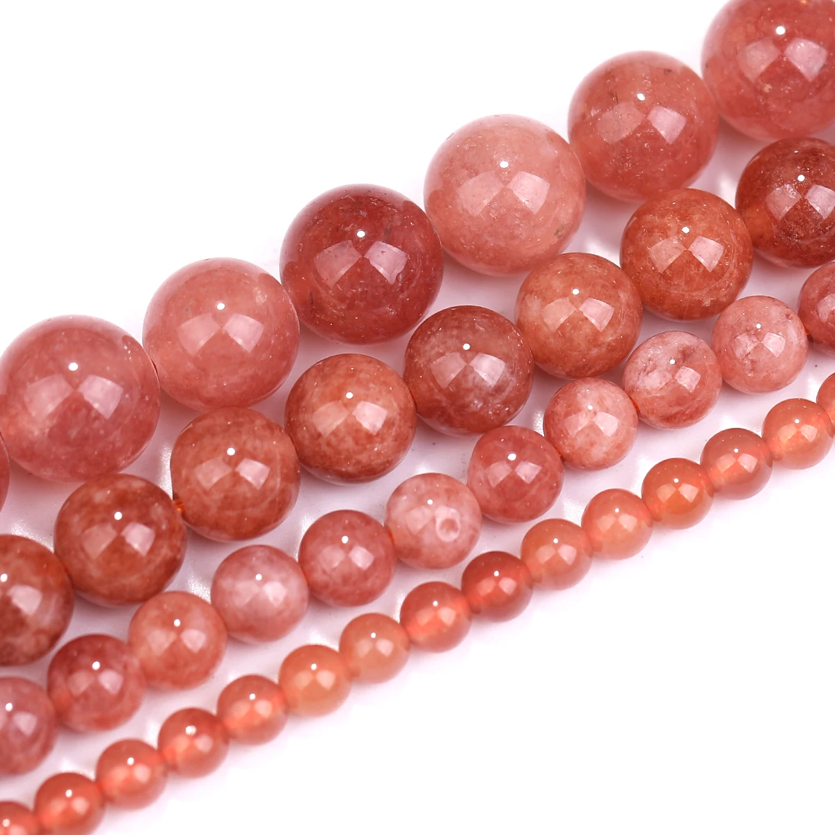 Optimizing Orange Sunstone DIY Jewelry Accessories 4/6/8/10mm Natural Color For Jewelry Marking Bracelet Necklace Accessories