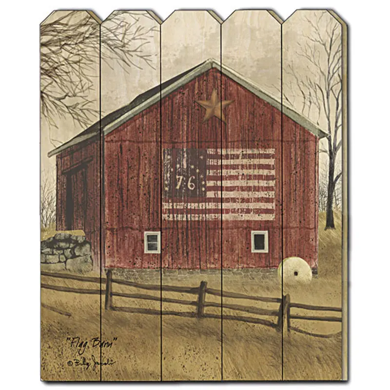 

Flag Barn by Billy Jacobs, Printed Wall Art on a Wood Picket Fence