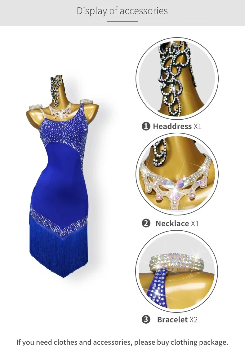 Lateinamerikanisches Tanzkleid für Mädchen 2026, Trainingskleidung, Damen-Abendanzug, Fransenrock, Kostüm für Abschlussbälle, Partys, Samba, Sport, Ballsaal, Bühne – Detail 4