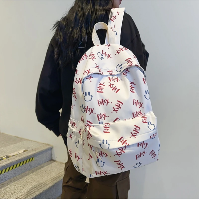 

Hot Selling High-quality Graffiti Nylon Women's Backpack 2024 New Youth Campus Girl Cute Zipper Pocket Large Capacity Backpack