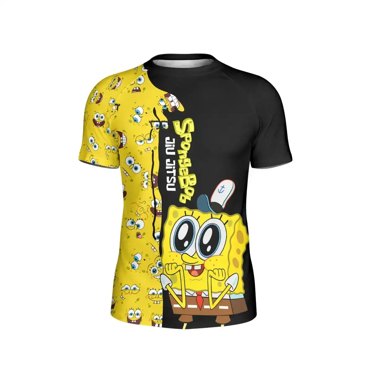 Ocean Pattern Full Print Sports T-shirt, Quick Drying Football Uniform, Competition Training Uniform, Sports Short Sleeved Shirt