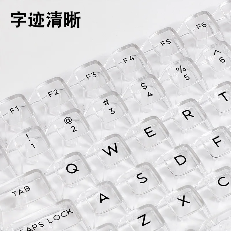 Fully Crystal Keycaps Diy Customized Mechanical Keyboard Universal Keycaps 132 Keys Complete Set Of Transparent Keycaps