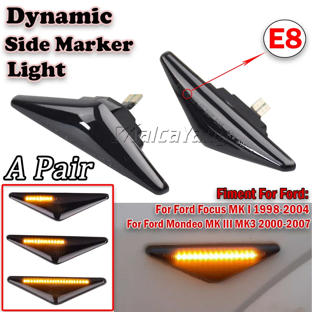 Dynamic Side Marker Turn Signal Light Indicator For Ford MONDEO 2000-2007 MK3 FOCUS MK1 1998-2004 Sequential Blinker Light