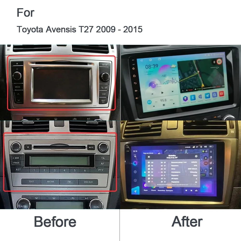 720P CarPlay 720P 8G+128G 14 Car Player GPS stereo Radio Navigation autoradio WiFi multimedia For Toyota Avensis T27 2009 - 2015