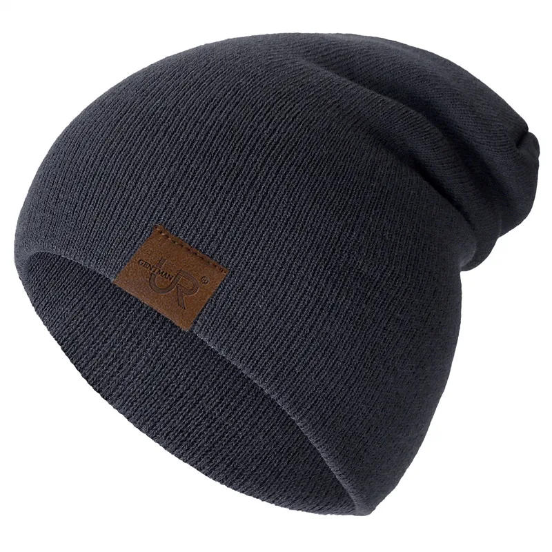 Neutral beanie URGENTMAN men's and women's casual beanie warm soft knitted hat fashionable simple daily winter hat