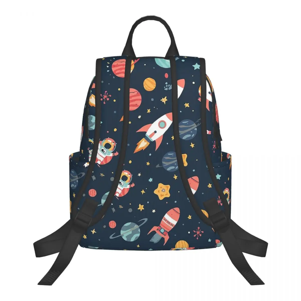 Space Adventure Planets And Rockets Student Backpack School Bag Hiking Travel Daypack for Boys Girls Bookbag Shoulder Bags
