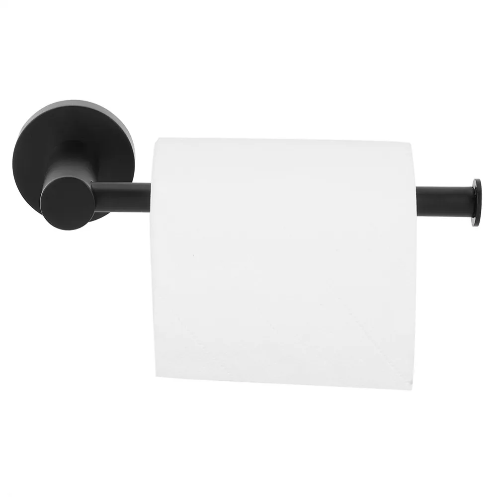

Stainless Steel Toilet Paper Holder Rustproof Black Toilet Paper Rack Easy Installation Wall Mounted Tissue Holder Space Saving