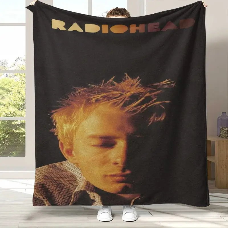 British Rock Band R-Radiohead Soft Flannel Throw Blanket,Cozy Warm Blanket for Bed,Sofa,Living Room,Picnic,Camping,Home Décor