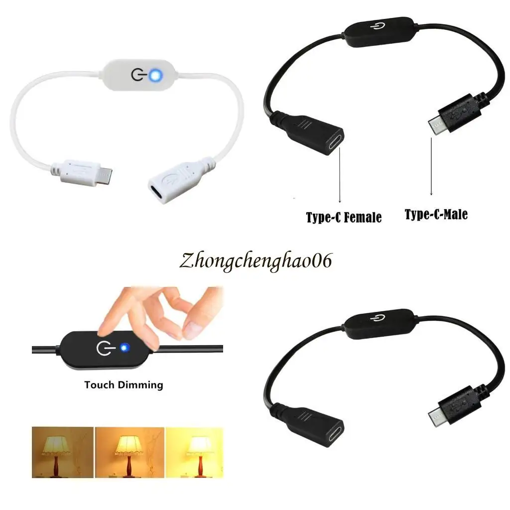 

Type C Touch Male to Female Dimmer Switches Controller with Blue Light 601F