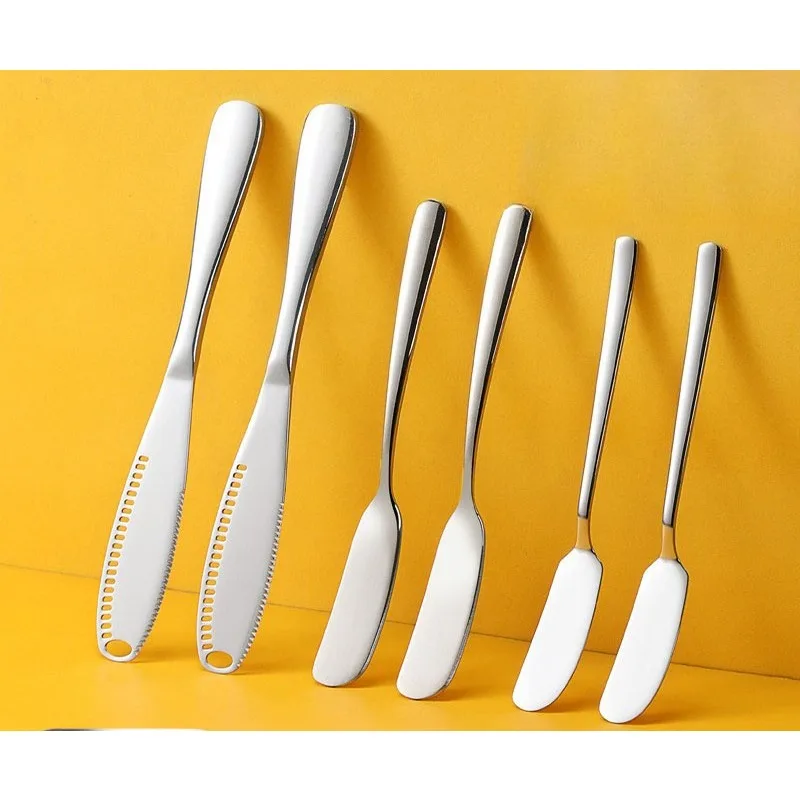 Stainless Steel Butter Knife Portable Jam Spreader Bread Cheese Smearing Knife for Kitchen Daily Use