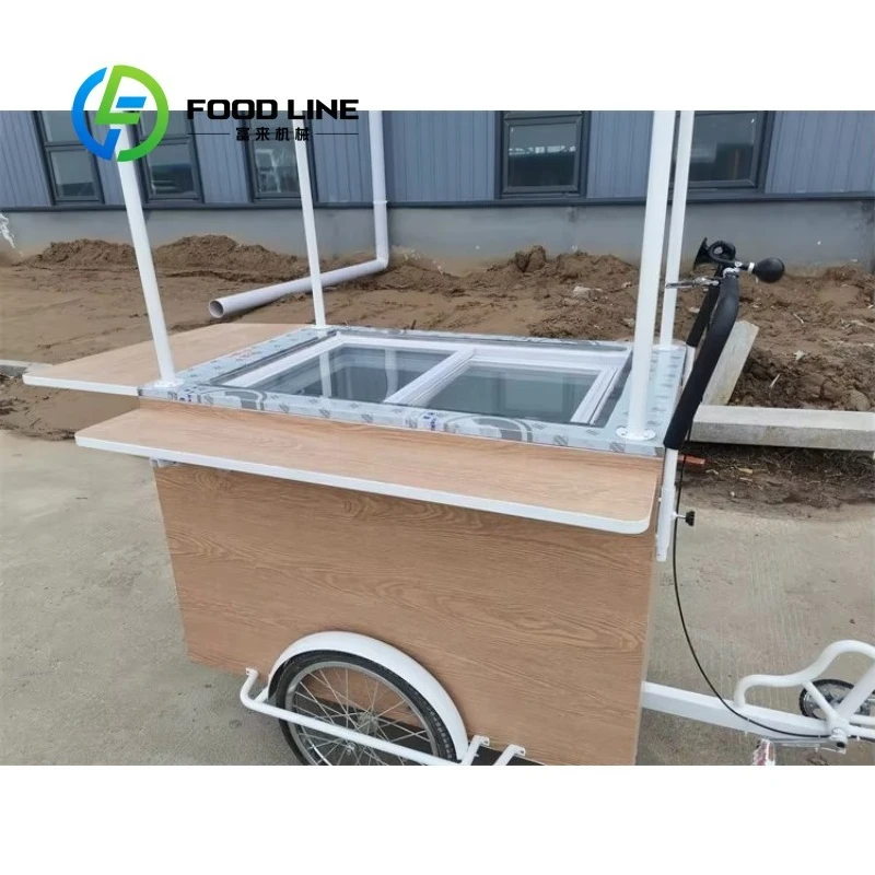 Customized Eco Friendly Handcrafted Vending Bike Mobile Food Drink Cart Sustainable Street Retail Stall