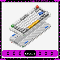 NuPhy Kick75 Mechanical Keyboard High Switch Low Switch Switchable Three Mode Gaming Keyboard With Knob RGB Gasket PC Gamer Gift