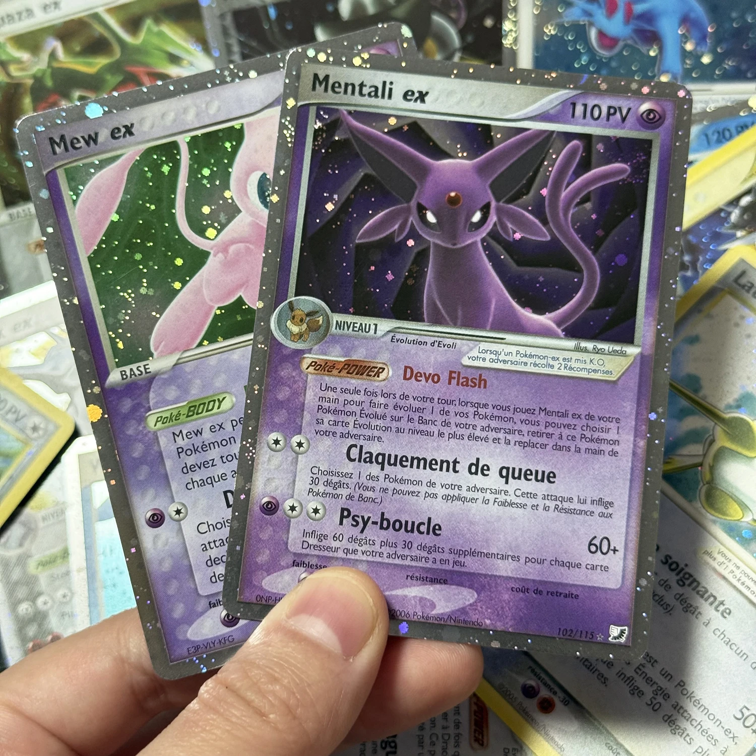 PTCG Proxy-Karten Französisch Holographisch Unseen Forces Lugia Umbreon Noctali Rayquaza Star Aggron Latias Mentali Mew Sammelkarten – Detail 1