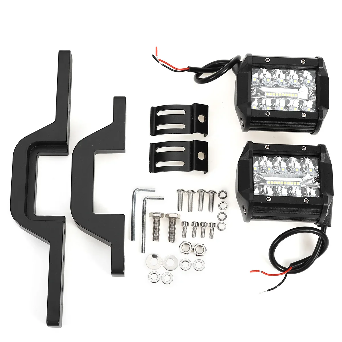 4 inch 60W Work Light Spot Flood Offroad Car Lights Bar with Universal Trailer Tow Hitch Mount Bracket for Pickup Truck Van
