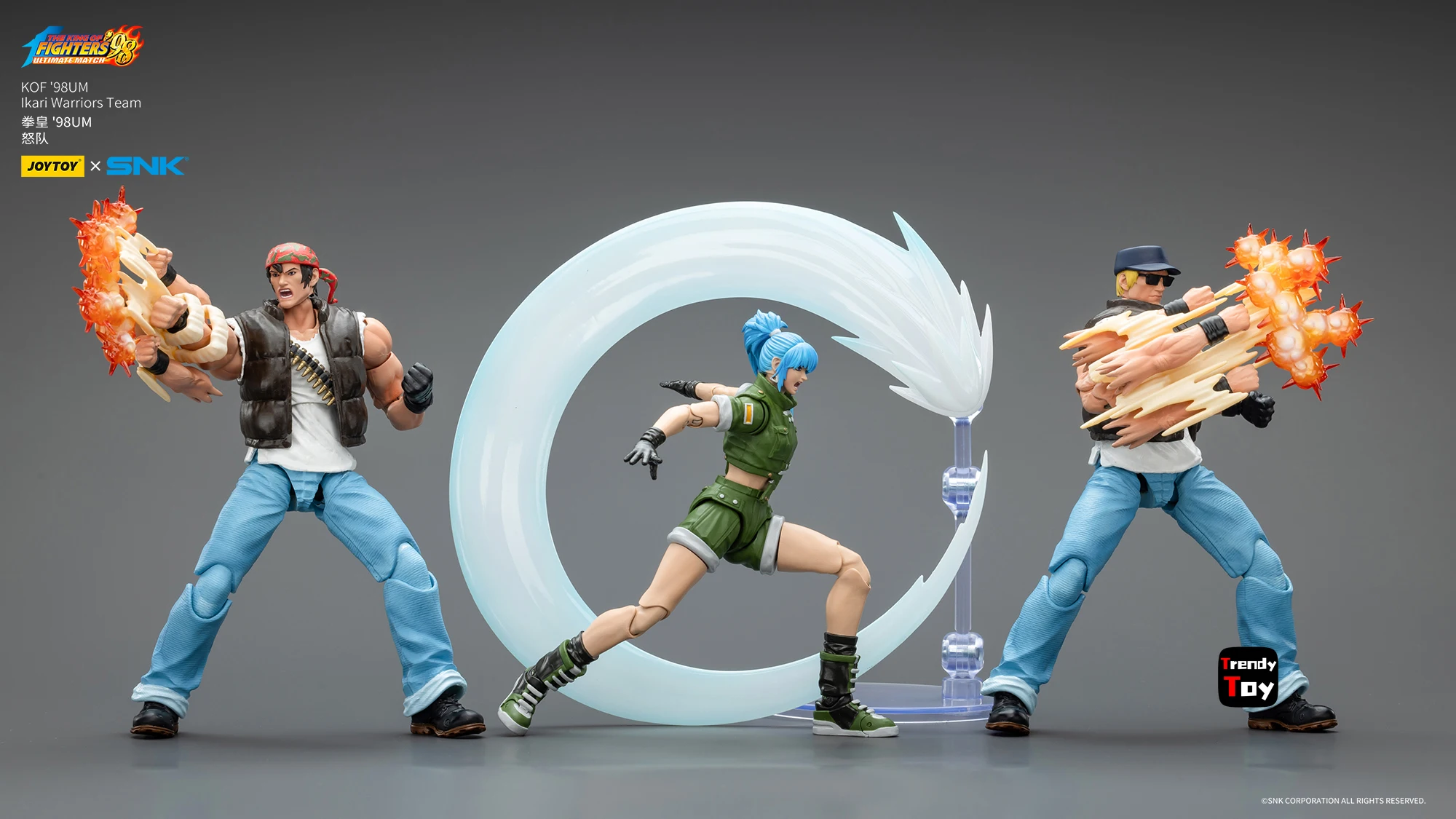 

【24-Hour Shipping】JOYTOY KOF98UM IkariWarriors Team ClarkStill Ralf Jones Leona Heidern 1/18 Action Figure Toys