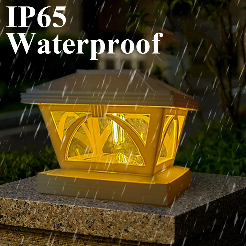 1/2/4Pcs Solar Lights Outdoor LED Post Deck Cap Fence Lights Waterproof IP65 Garden Gate Solar Powered Lamp Decoration