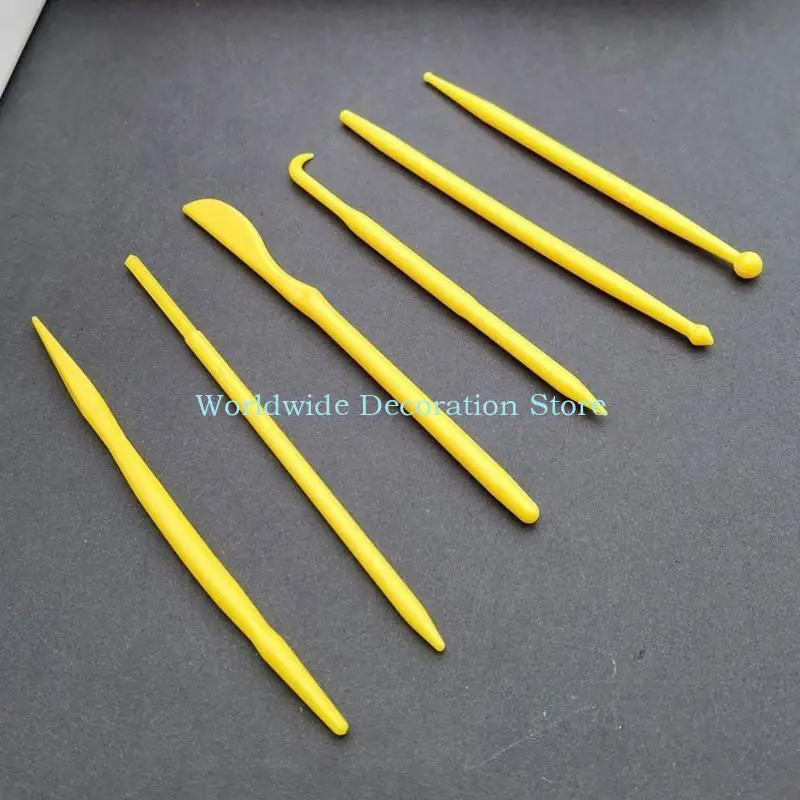 Q39B 6/14pcs Set Plastic Crafts Clay Modeling Tool for Shaping Sculpting Double Ended Tools Ceramic Pottery Tool for DIY Kids