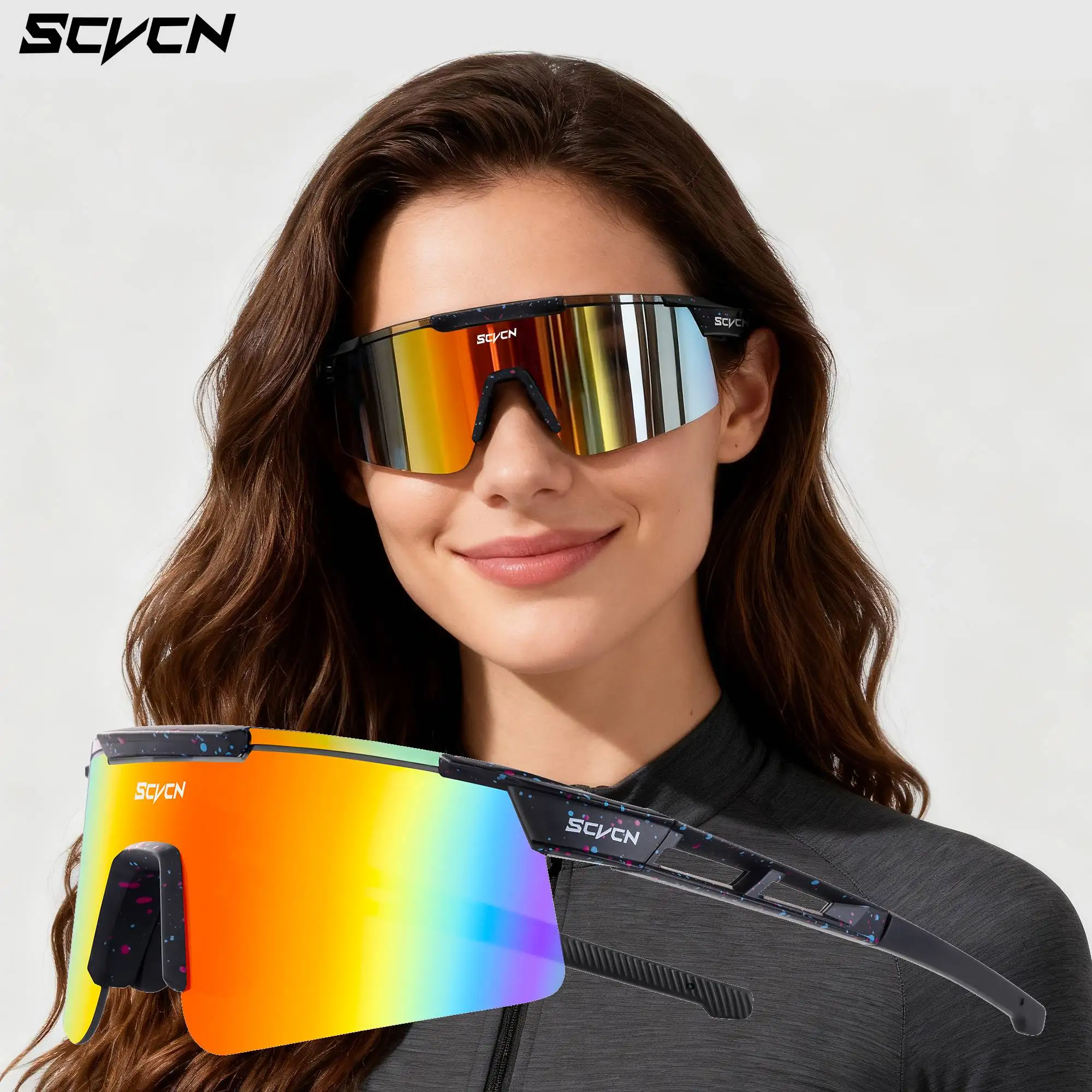 SCVCN Occhiali da sole Uomo Donna Occhiali moda Occhiali sportivi Alpinismo Guida Bicicletta Ciclismo Occhiali UV400