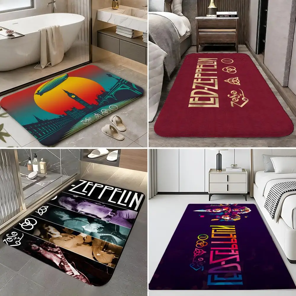 Music Z-Zeppelin Floor Mat Soft Flannel Entrance Door Mat Non Slip Absorbent Bathroom Bedroom Floor Rug