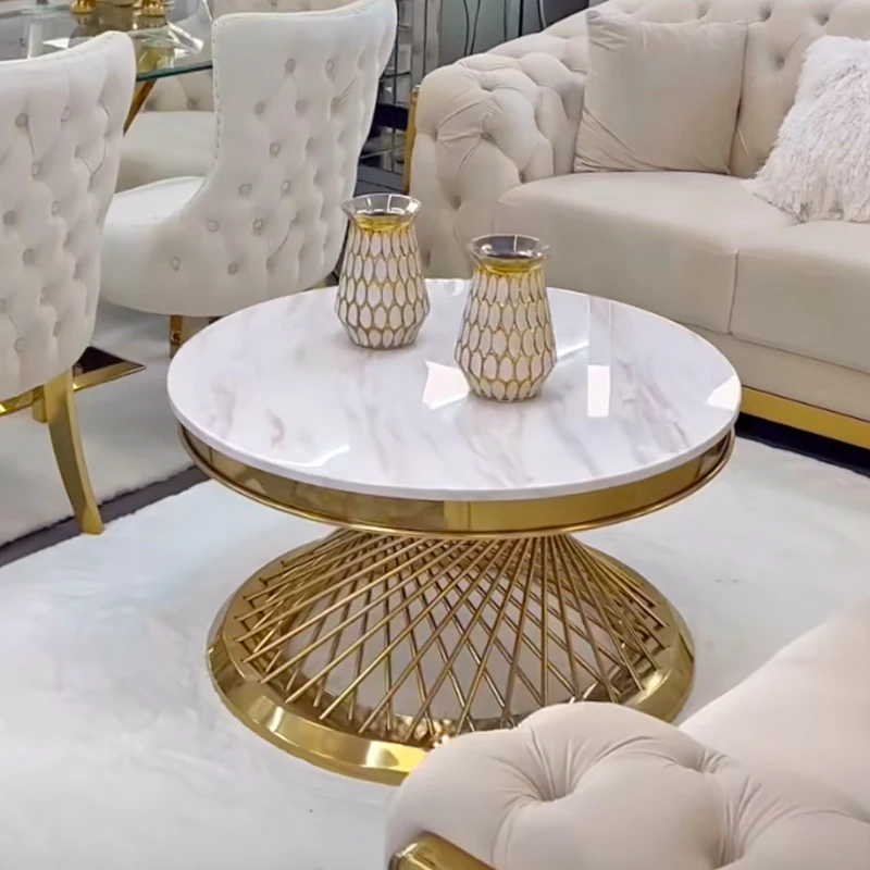 # Black and White Coffee Table Set Luxury Modern Marble Top Mesaa De Centro Coffee Tables for Home Luxury