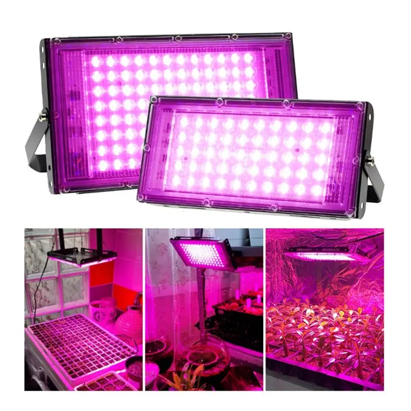 ABGH-For Plants 200W LED Grow Lamp Full Spectrum Phyto Lamp Greenhouse Growth Lighting  Wire Plug