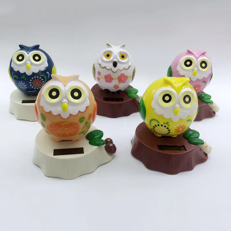 

Solar Powered Owl Car Decor, Bobble Head Dashboard Ornament, Cute Animal Auto Accessory