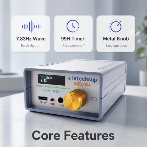 Schumann Resonance Signal Generator 0.01Hz-100kHz Pure Sine Wave OLED Encoder Adjustable for Meditation Sleep Stress Relief