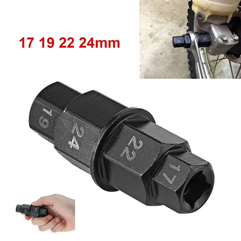 Universal Motorcycle Front Wheel 17 19 22 24mm Axle Hex Spindle Driver Removal Tool Durable Bike Maintenance Part