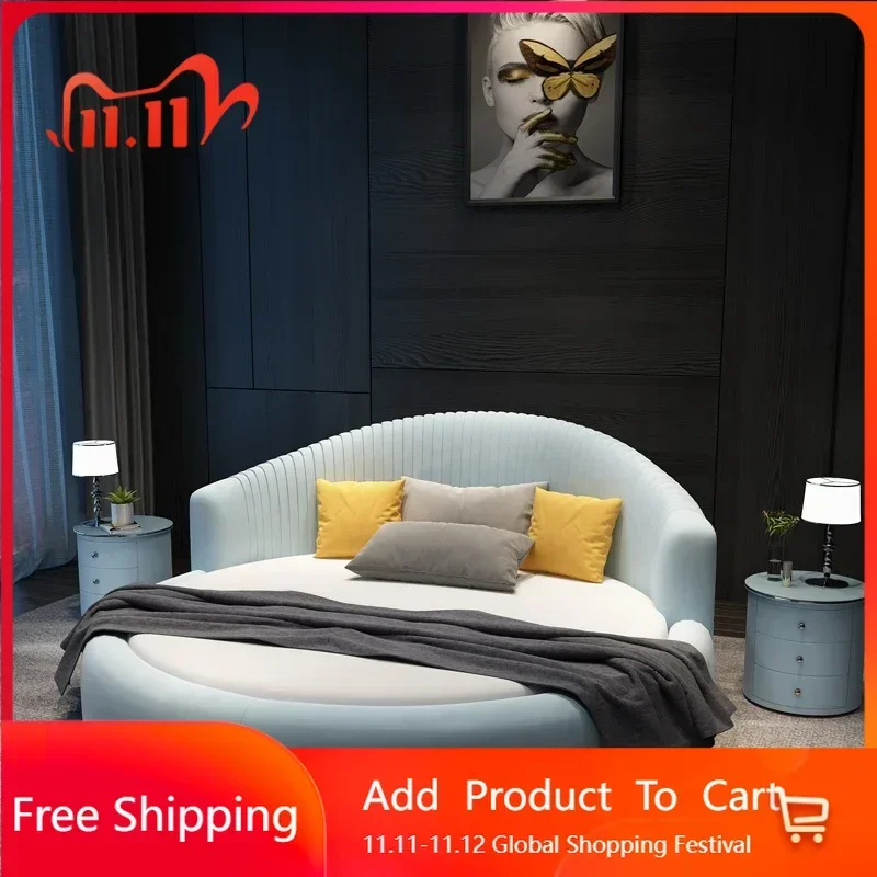 

Chinese Princess Double Bed Mattress Kids Modern Adults Round Bed Queen Luxury Compact Muebles Para El Hogar Unique Furniture