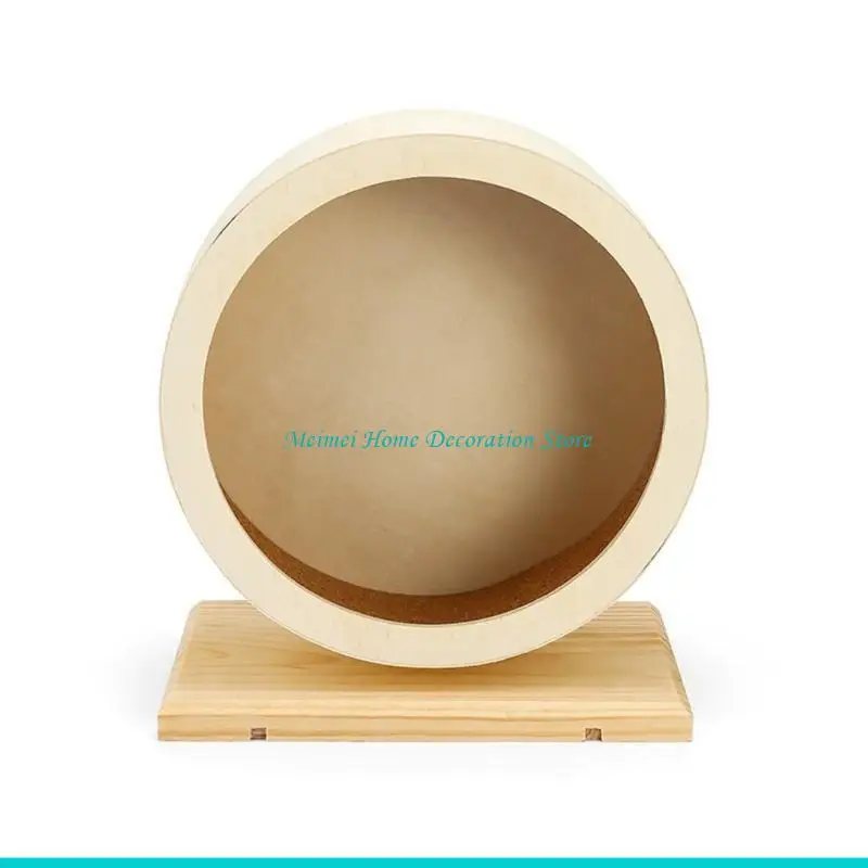 H7BF Natural Small Pet Running Wheel Quiet Roller and Base For Hamster Fitness