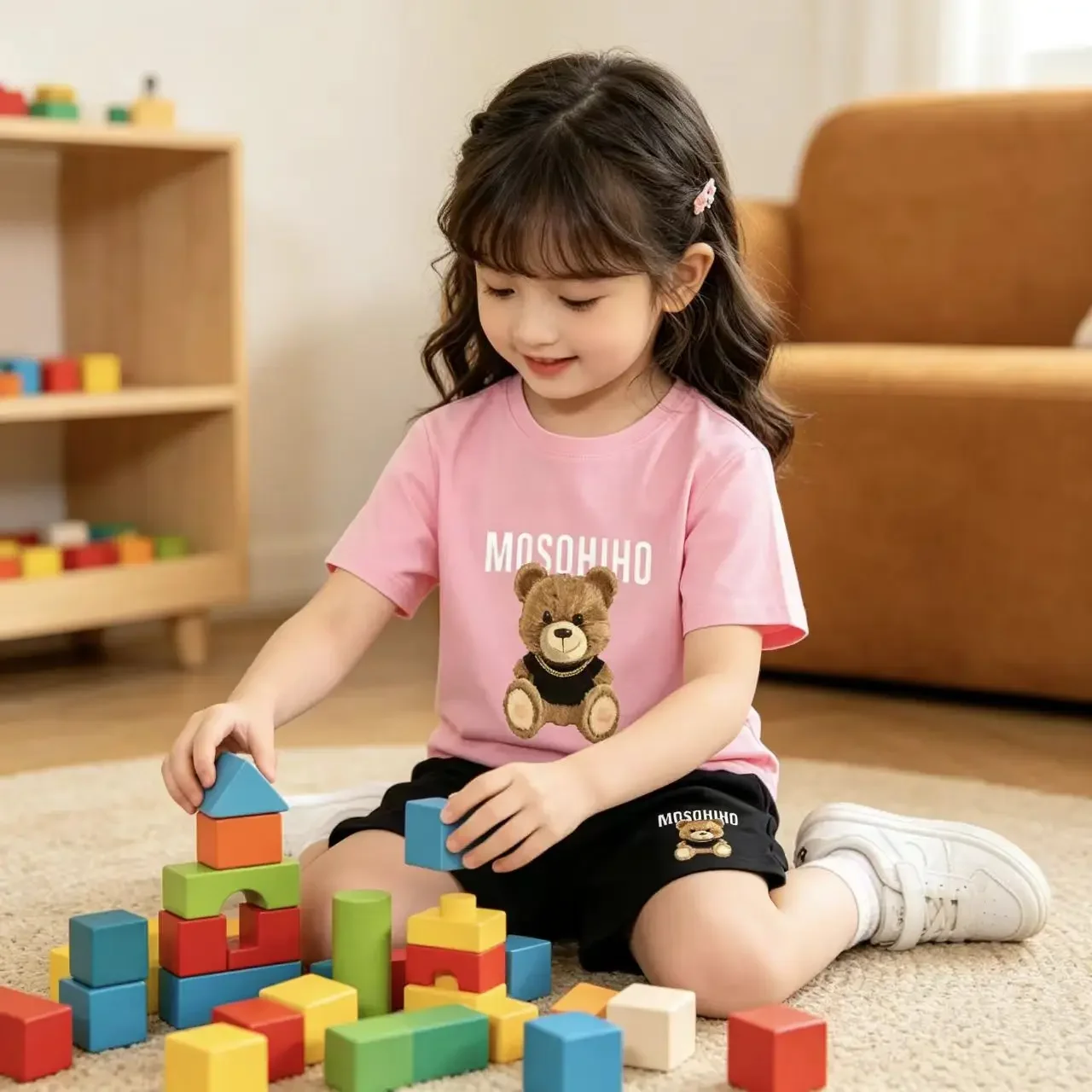 

Kids Trendy Simple Letter Print Summer Fashion Breathable Tees+Shorts 2pcs Sportsuits 3-13 Years Boys Girls Outfits Clothes Sets