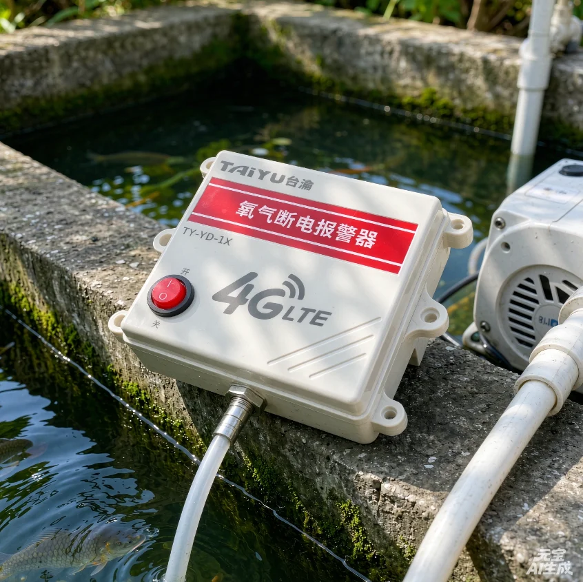 Multifunctional Aquaculture Power & Oxygen Failure Alarm, 24/7 Remote Alert System for Fish Farm, Dual-Sensor Pressure/Loss