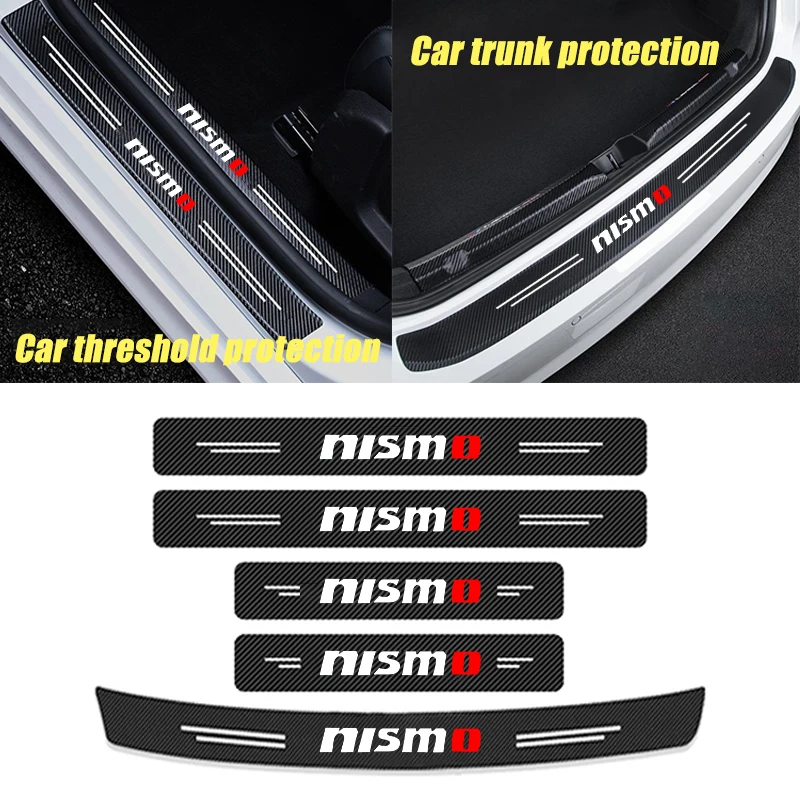 Carbon Fiber Car Door Threshold Protector Stickers Waterproof For Nismo Tiida Teana Skyline Juke X-trail Almera Qashqai Goods