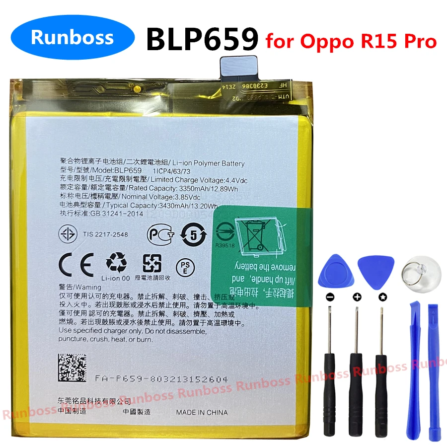 

Original New 3430mAh BLP659 Battery for Oppo R15 Pro R15Pro CPH1831 PAAM00 Mobile Phone