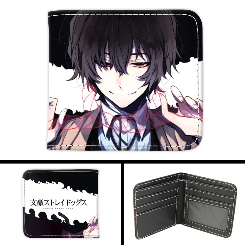 Anime Dazai Osamu PU Leather Wallet Card Holder Purse Cartoon Nakahara Chuuya Akutagawa Atsushi Ryunosuke Coin Money Bags Gift