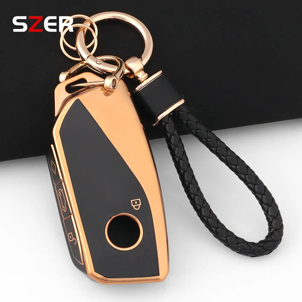 Fashion Soft TPU Car Key Case Cover Shell Fob Keychain For BMW i7 X7 G07 LCI iX I20 X1 U11 7 Series G70 G09 XM U06 G81 M3 2023