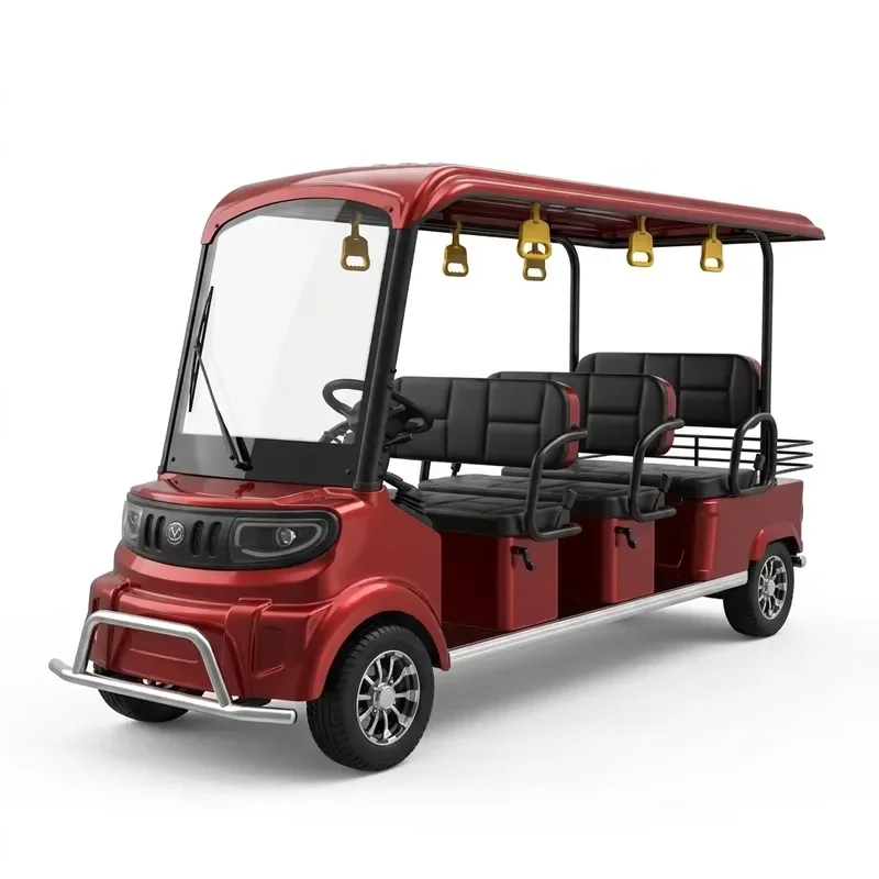 Electric Golf Cart 6 Seater 3 Row Street Legal Golf Buggy Utility Vehicle Canopy Windshield Ball Caddie CE 30-50km/h
