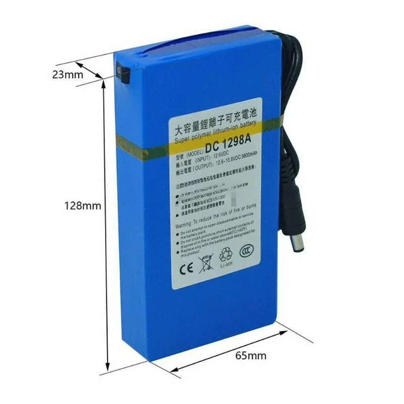For Super Polymer Rechargeable Li-ion Battery Pack 12V 9800mah DC1298A