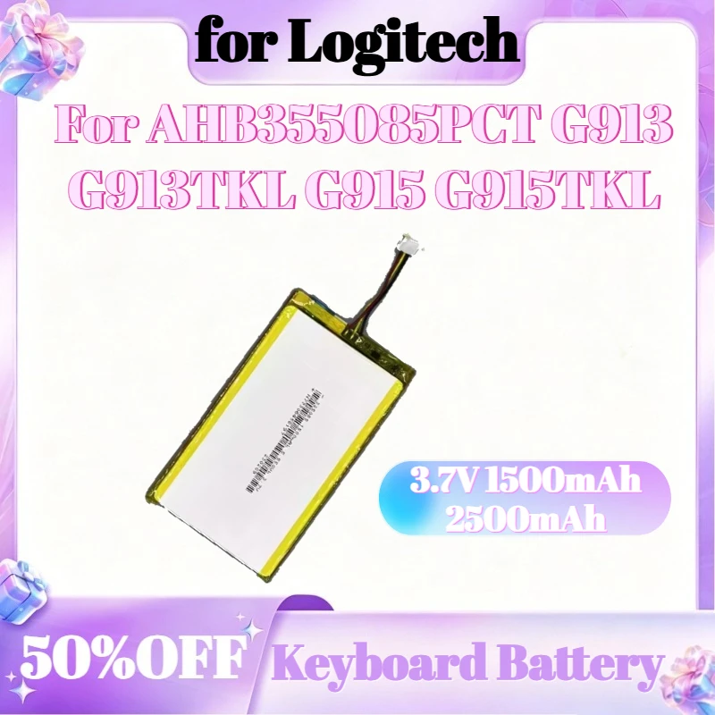 

1500mAh 2500mAh 3.7V Battery For Logitech AHB355085PCT G913 G913TKL G915 G915TKL Keyboard Battery