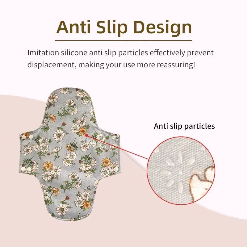 AIO Women's sanitary pads Non-Slip Pad Menstrual Sanitary Pad Washable&eco-friendly Panty Top Sheet Period Soft Cotton Liner
