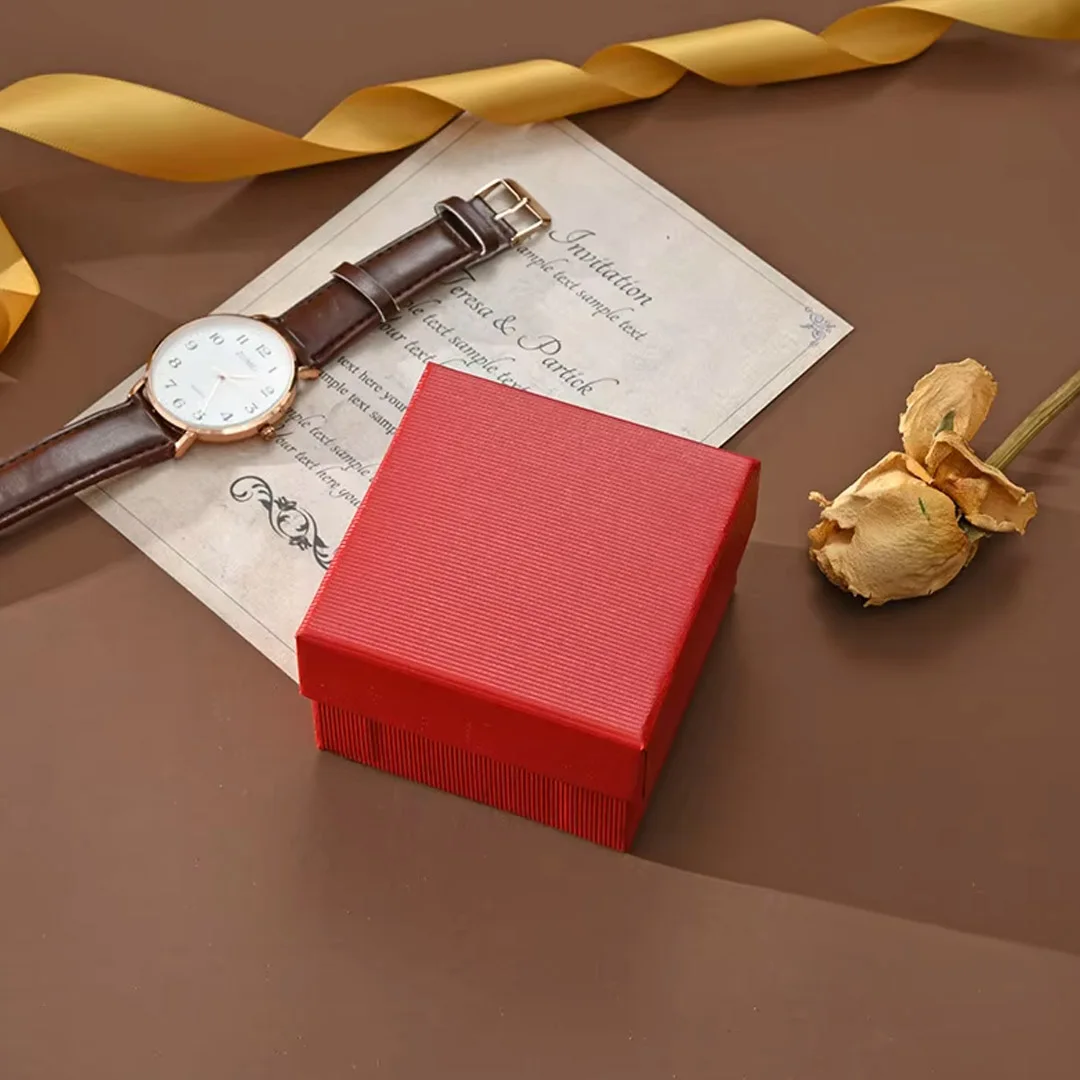 24Pcs Personalized Logo Jewelry Kraft Paper Watch Cardboard Box Accessories Gift for Necklace Ring Pendant Showcase Storage