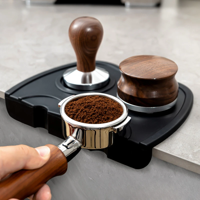 Espresso Coffee Tampers Mat Station Press Tampering Holder Corner Mat Pad Silicone Coffeeware WDT Tools Tamping Barista
