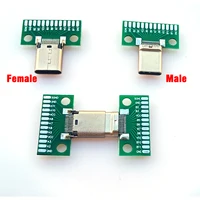 Conector USB 3,1 tipo C macho hembra tipo c placa PCB de prueba placa Universal con puerto USB3.1 24P conector de enchufe de placa de prueba