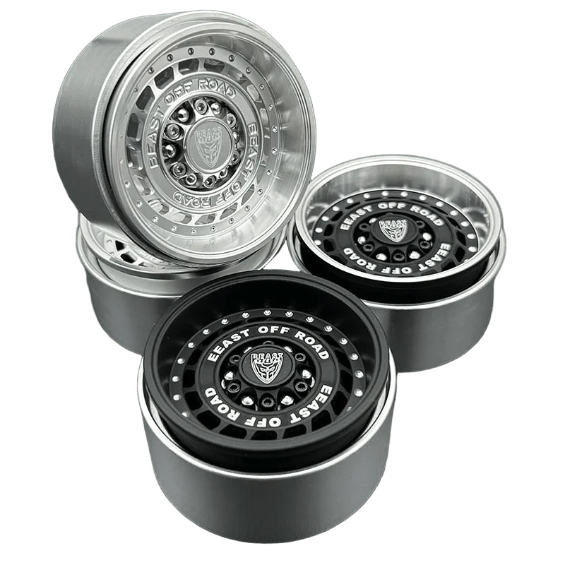 4 قطعة CNC سبائك الألومنيوم 1.9/2.2in Beadlock عجلة ريم ل 1/10 RC الزاحف سيارة محوري SCX10 90046 TRX4 المدافع VP H10 Yikong جيب