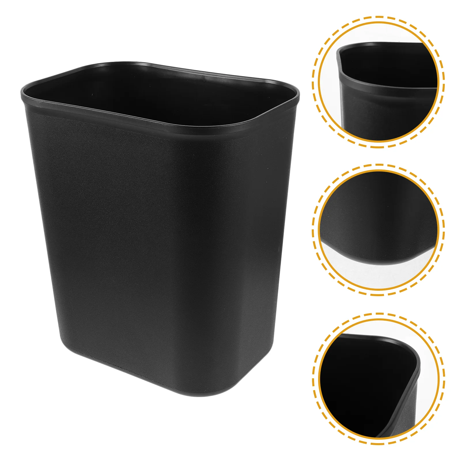 

Garbage Basket Trash Cans Kitchen under Sink Square Plastic Bin Small for Office Waste