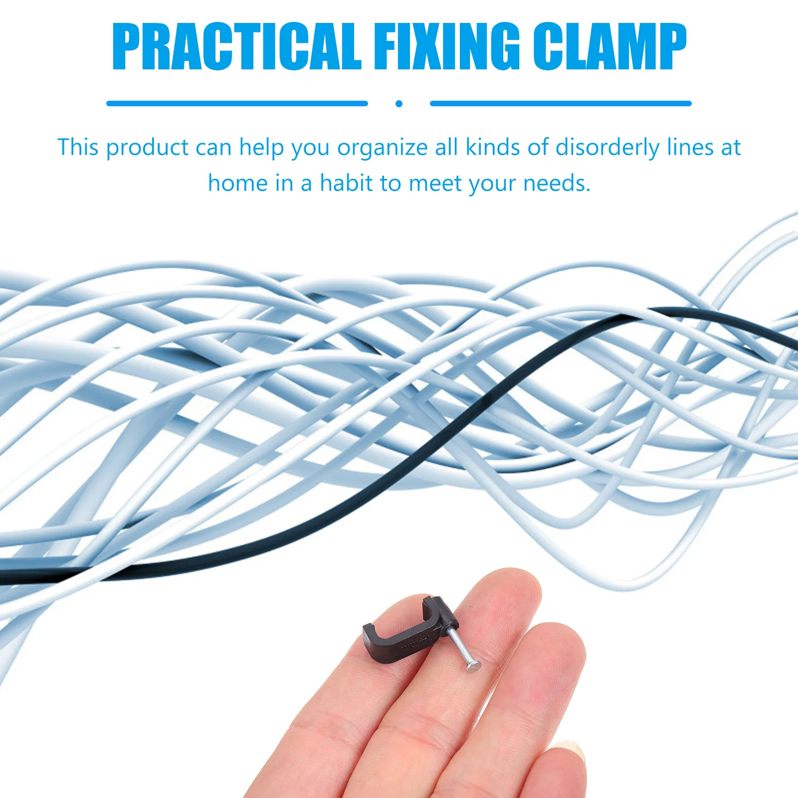 

100Pcs Half Clamps Black J Hooks Cable Bundle Clips Durable Sturdy Plumbing Use Half Clamps Black J Hooks Wire Fixing Tools