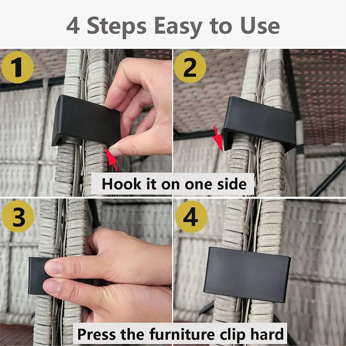 10 Pieces Outdoor Patio Furniture Clips Sectional Couch Sofa Funiture Clips Wicker Rattan Furniture Alignment Connector