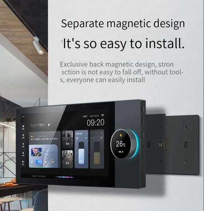 Glomarket Tuya 10 بوصة لوحة تحكم مركزية مع تشغيل الموسيقى 2 عصابة المرحلات 2 طريقة مكبرات الصوت منتجات المنزل الذكي متعددة الوظائف #4